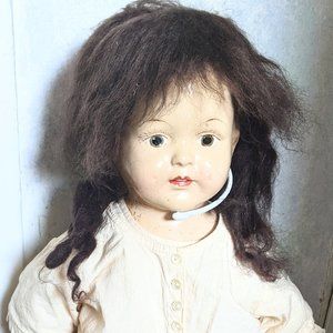 Antique Vintage Composition Baby Doll Royal Outfit no Sleepy Eyes 27” Height